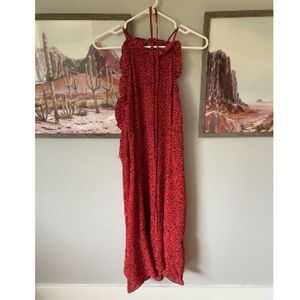 Who What Wear Red & Black Leopard Print Dress